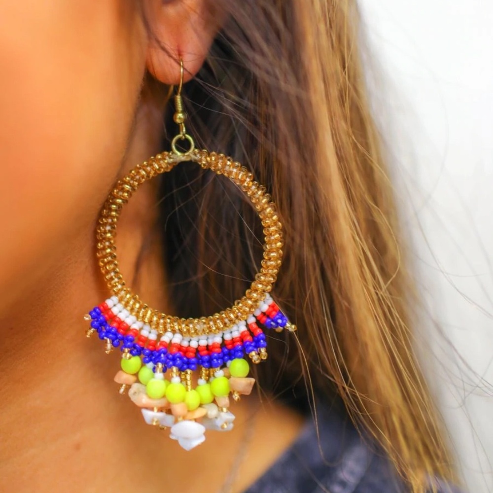 Grand Finale Beaded Earrings - NEW WITH TAGS